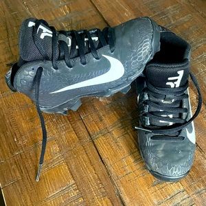 Nike Kids baseball cleats Black with White Swoosh